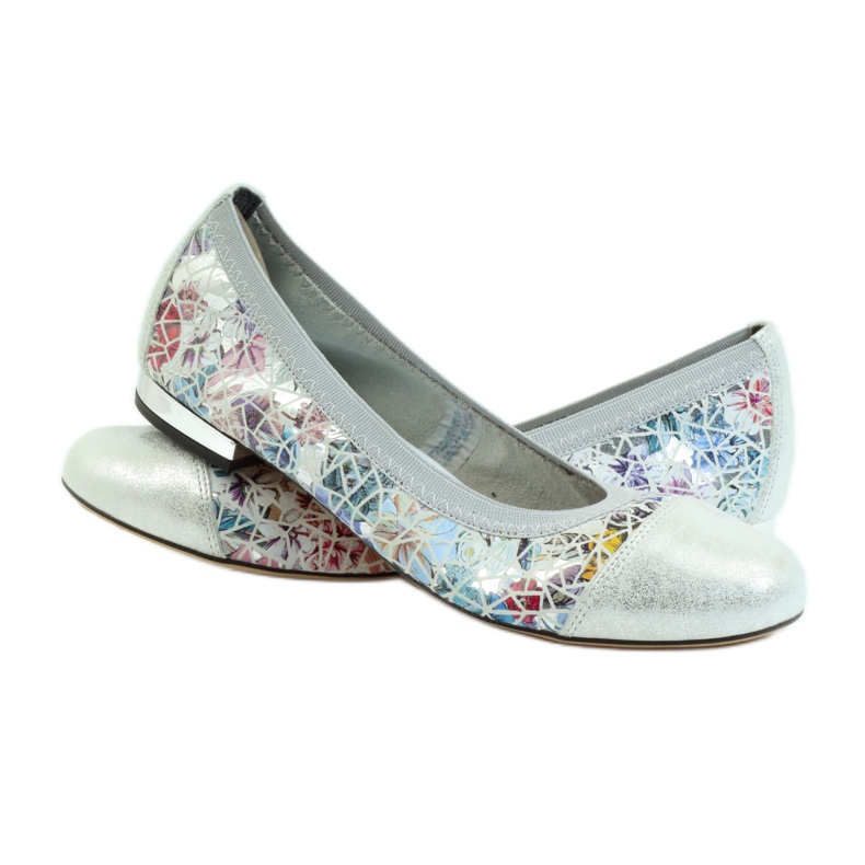 Women's ballerinas elastic Gamis 1402 gray grey multicolored 3
