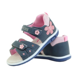 American Club Children's sandals with an American 87285 leather insert pink navy blue 3