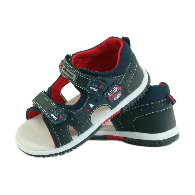 American Club Children's sandals with an American 87289 leather insert navy blue 3