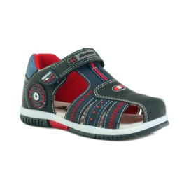 American Club Children's sandals with an American 87290 leather insert navy blue red 1