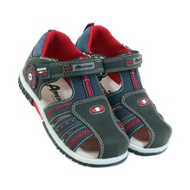American Club Children's sandals with an American 87290 leather insert navy blue red 4