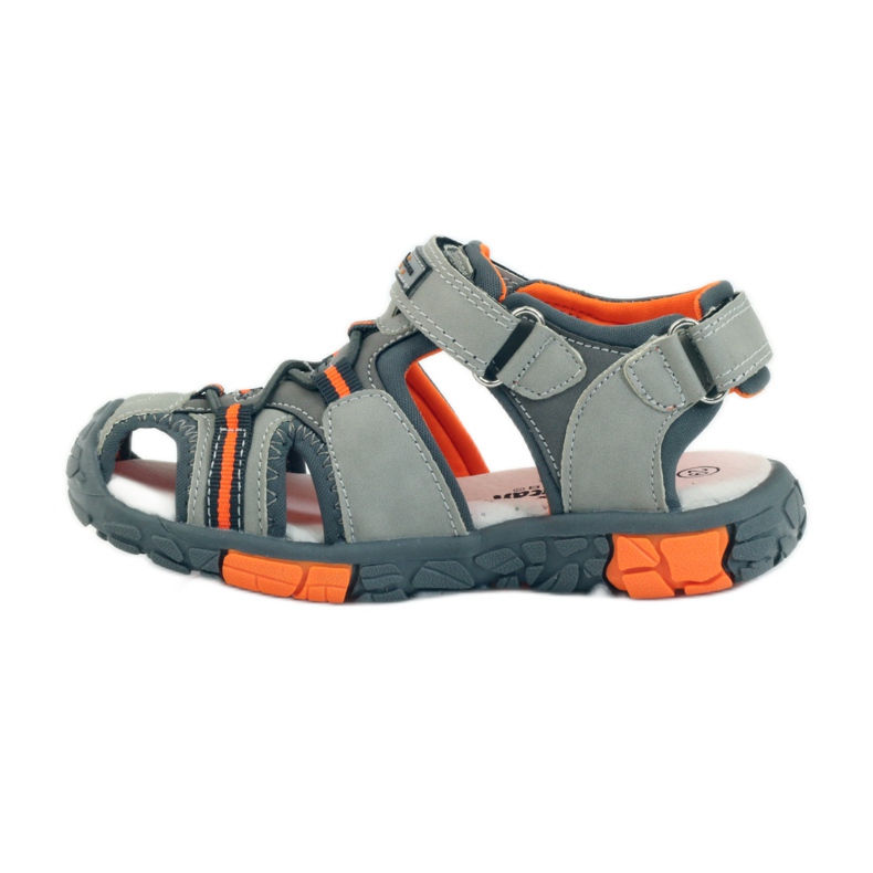 American Club Children's sandals with an American 93607 leather insert grey orange 2
