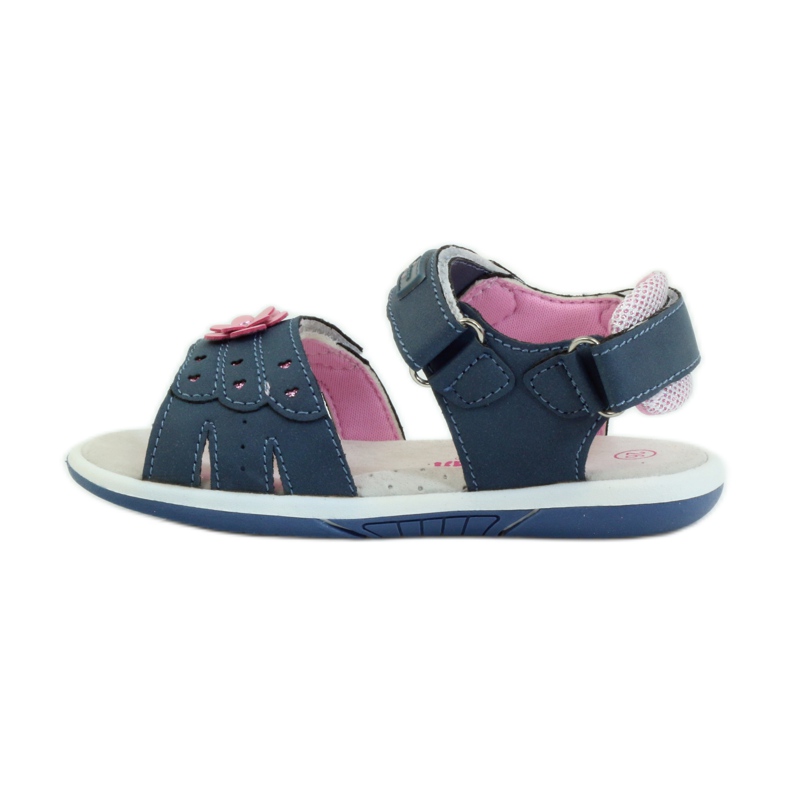 American Club Sandals with an American 93606 leather insert navy blue pink 2