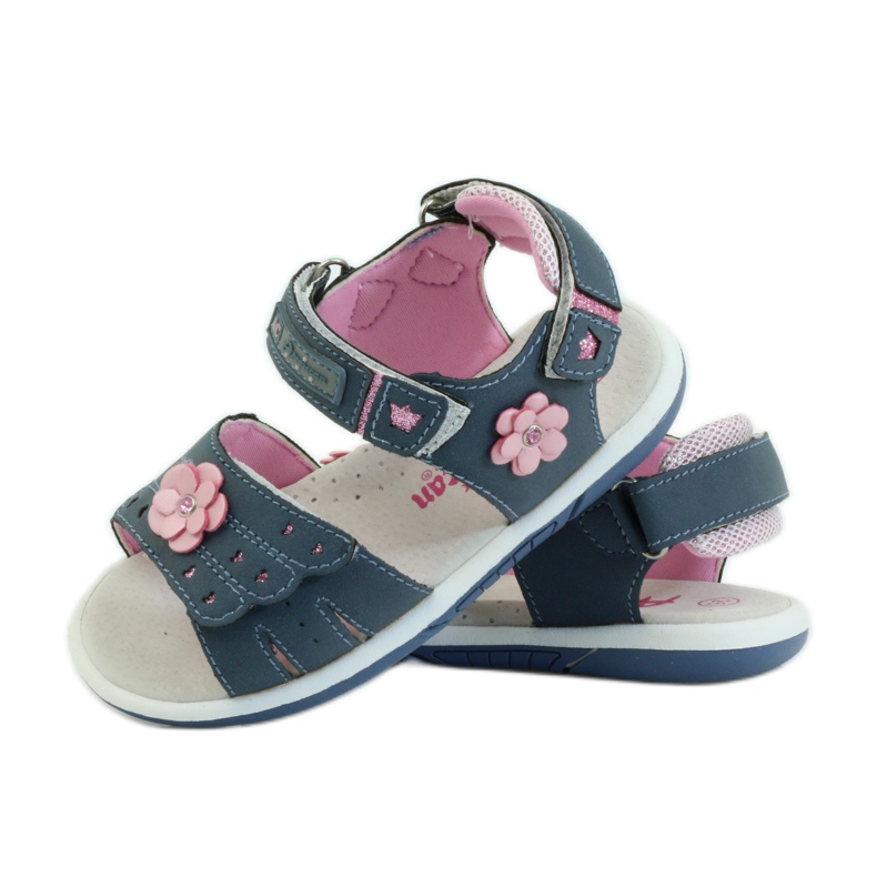 American Club Sandals with an American 93606 leather insert navy blue pink 3