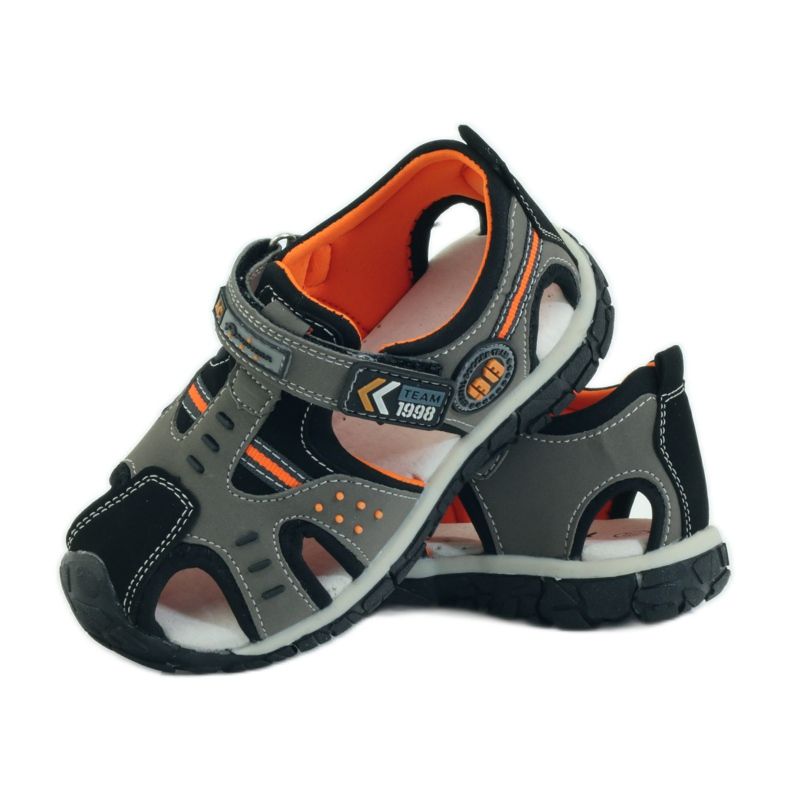 American Club Sandals with an American 93594 leather insert grey orange 3