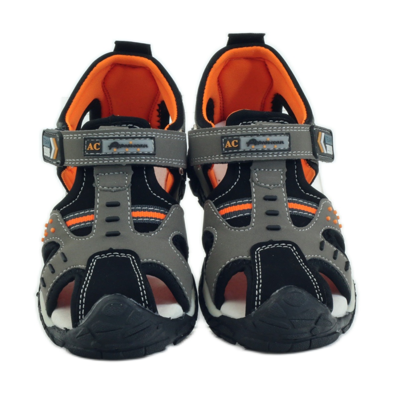American Club Sandals with an American 93594 leather insert grey orange 4