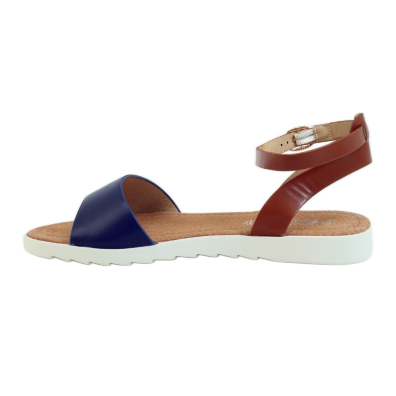 American Club American 170621 leather insole sandals brown navy blue 2 American Club American 170621 leather insole sandals brown navy blue 2