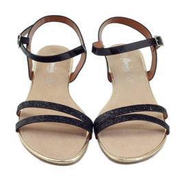 American Club Black American 052 glitter sandals 4