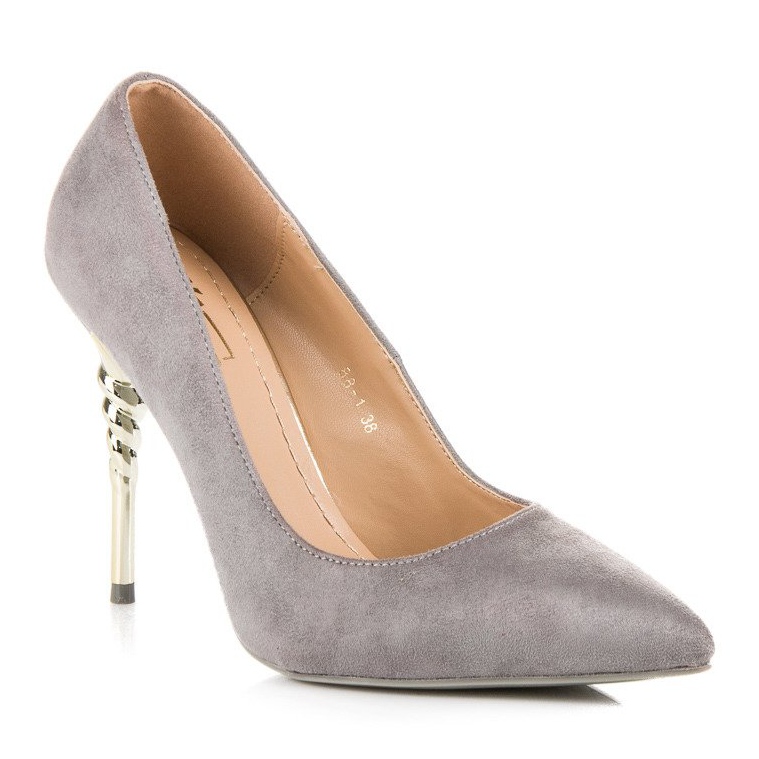 Gray suede heels grey 1