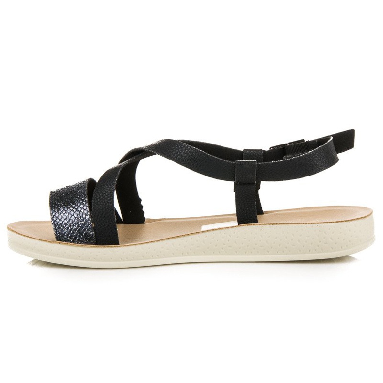 Flat sandals with a vinceza buckle black 1