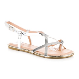 Evento Silver flat sandals grey 1