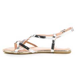 Evento Silver flat sandals grey 2