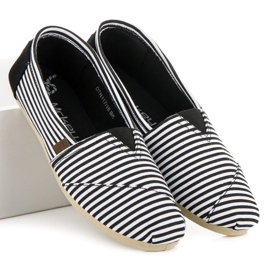 McKey Comfortable striped espadrilles black 1