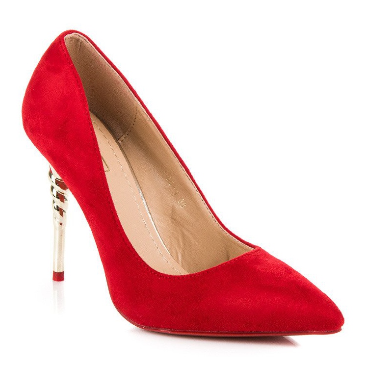 Red suede heels 1