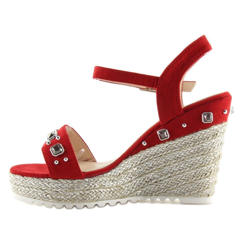 Red Espadrilles on a wedge red TS-2730 Red 1
