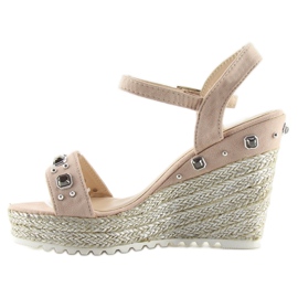 Pink Espadrilles on wedges pink TS-2730 Pink 1