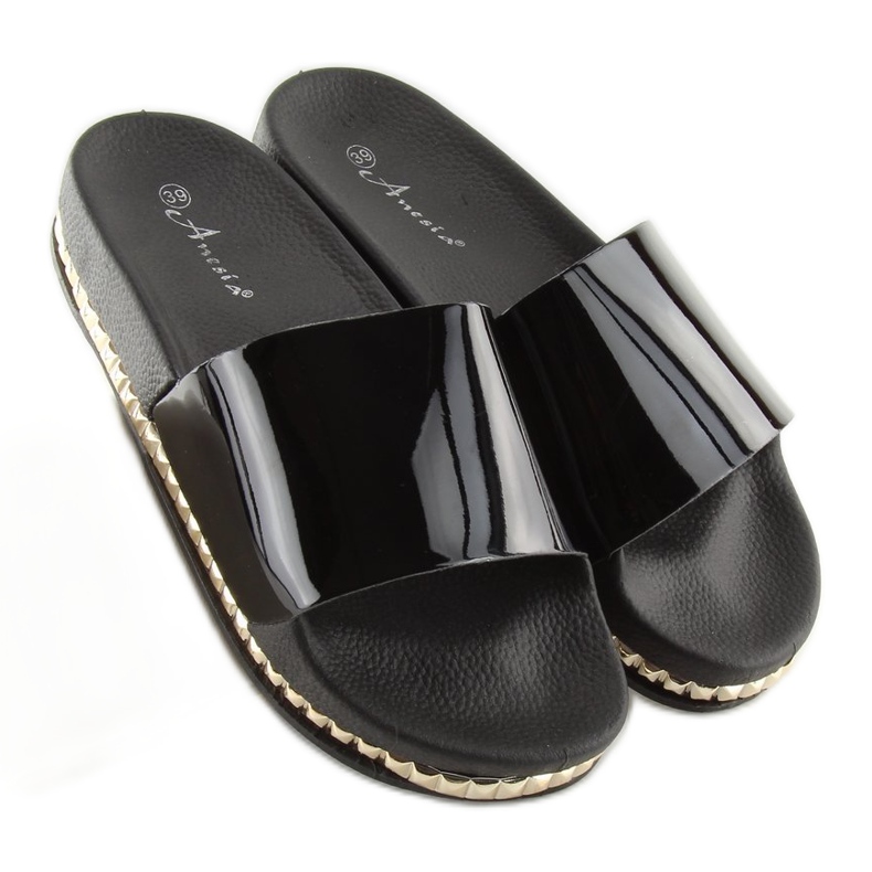 Black women's black slippers N-29 black 1 Black women's black slippers N-29 black 1