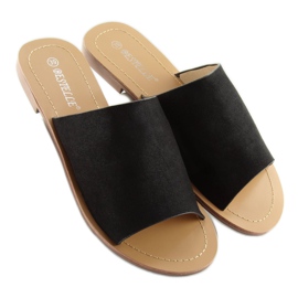 H8-116 black straight black slippers 2