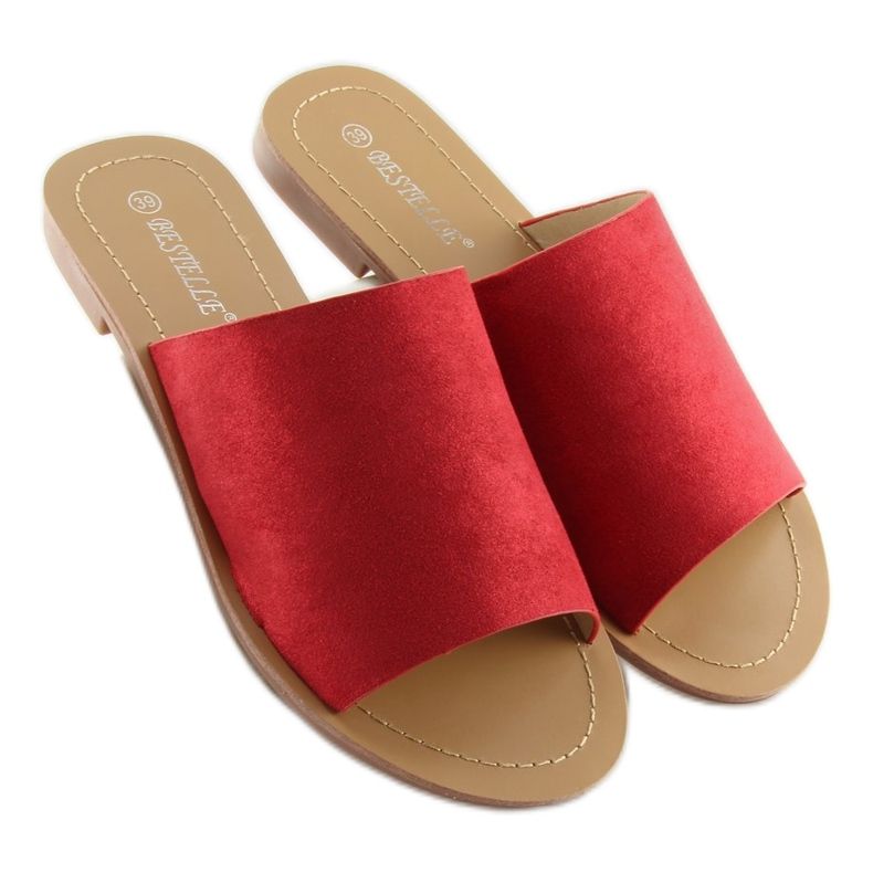 Straight red slippers H8-116 Red 2