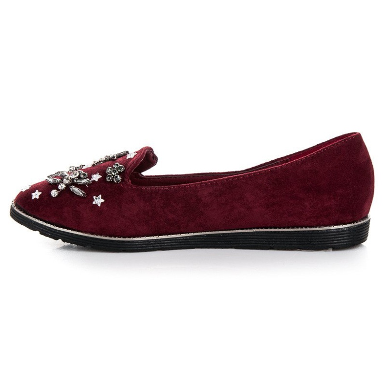 Fama Suede lords with embellishments red 1