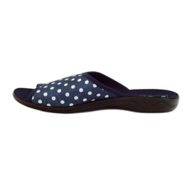 Cotton slippers Adanex navy blue dots white 2