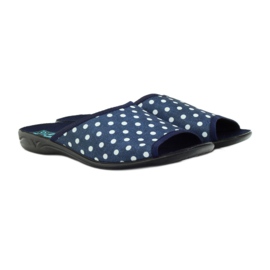Cotton slippers Adanex navy blue dots white 3