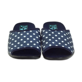 Cotton slippers Adanex navy blue dots white 4