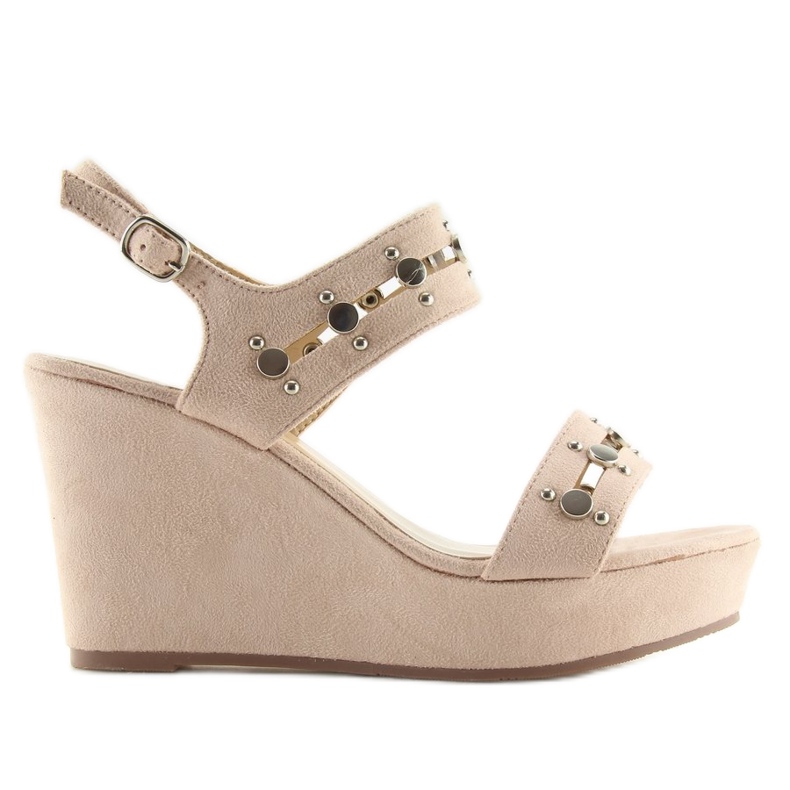 Beige wedge sandals 1606 Beige 2