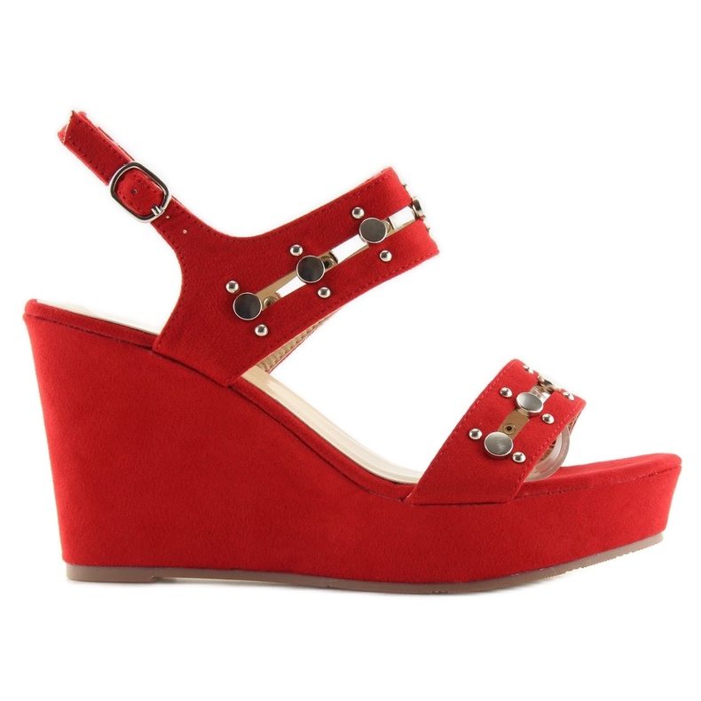Red wedge sandals 1606 Red 2