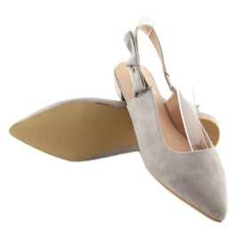 Gray ballerinas with open heel 100-879SA-1 grey 2