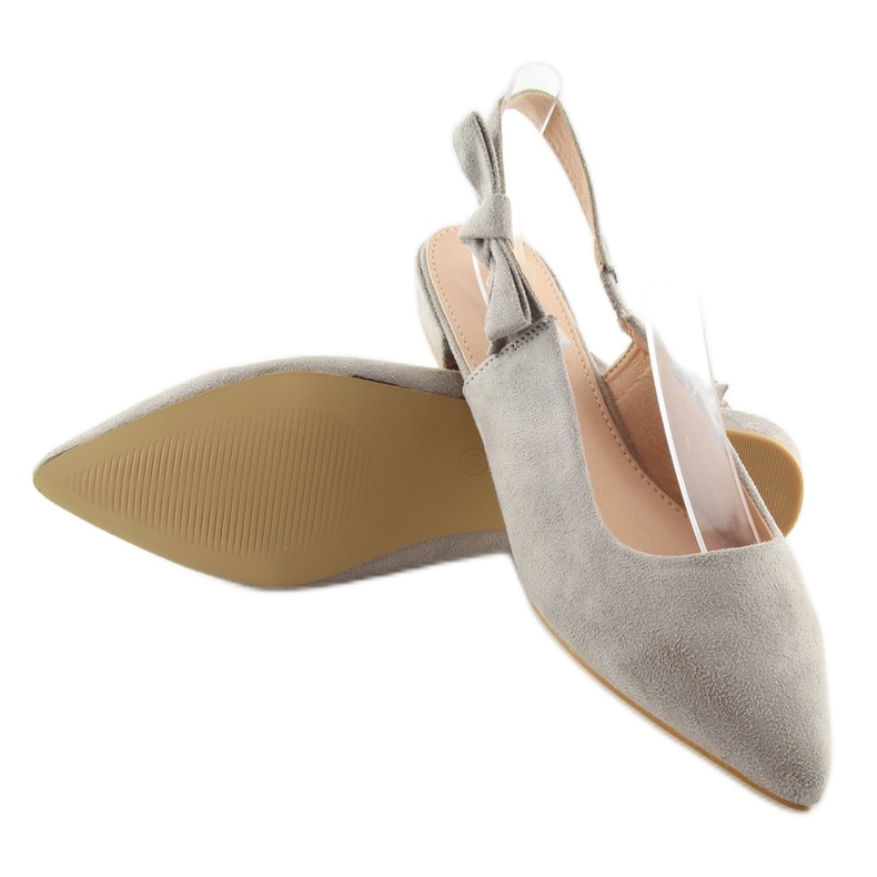 Gray ballerinas with open heel 100-879SA-1 grey 2