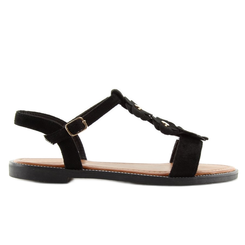 Women's black suede sandals WL-001 2
