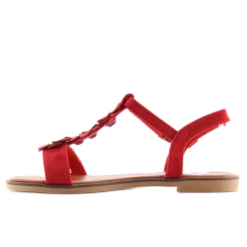 Women's red suede sandals WL-001 1