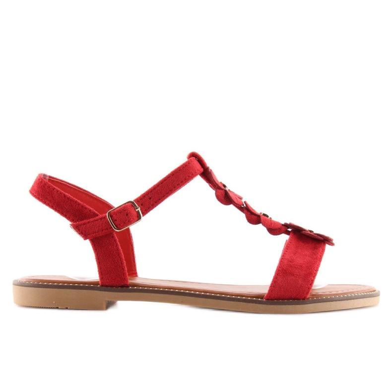Women's red suede sandals WL-001 2
