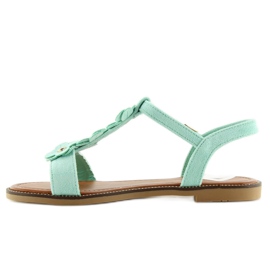 Women's suede mint sandals WL-001 green 1
