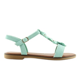 Women's suede mint sandals WL-001 green 2