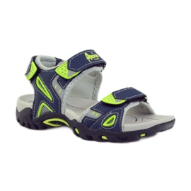 American Club navy blue children's sandals 1713 green 1