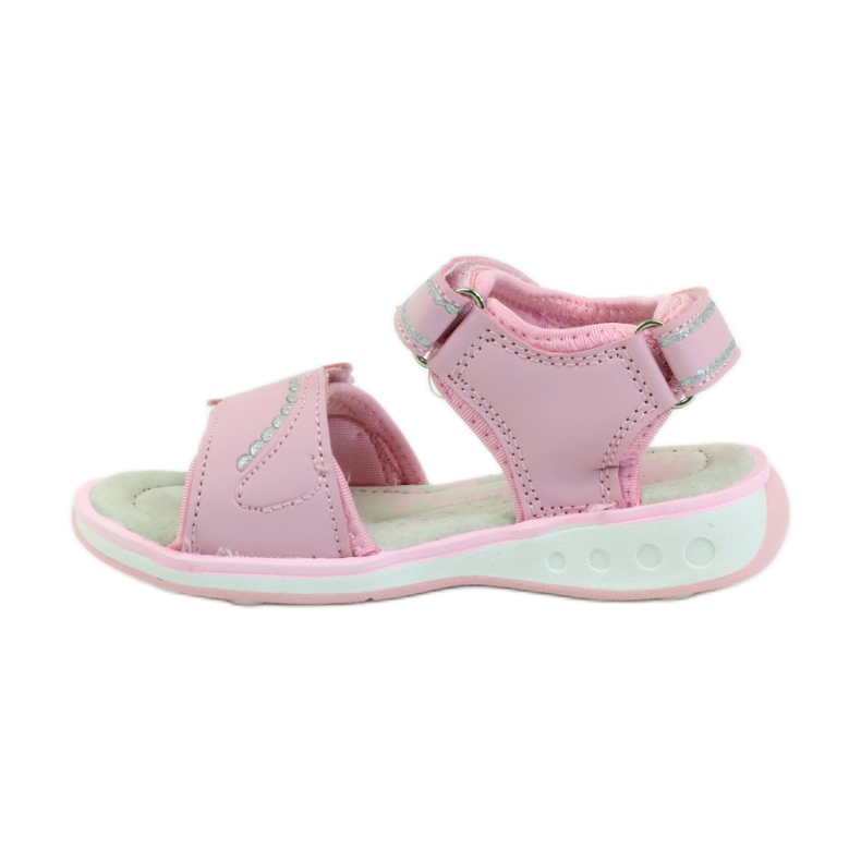 American Club Children's shoes sandals leather insole glowing American pink grey 2