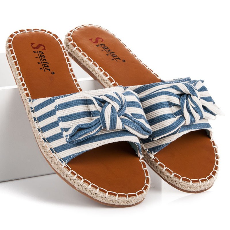 Seastar Stylish striped flip-flops blue 2
