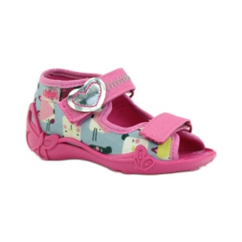 Slippers Sandals Serduszko Befado 242p071 pink grey 1