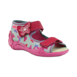 Befado 242p077 sandals with a leather insert pink grey 1