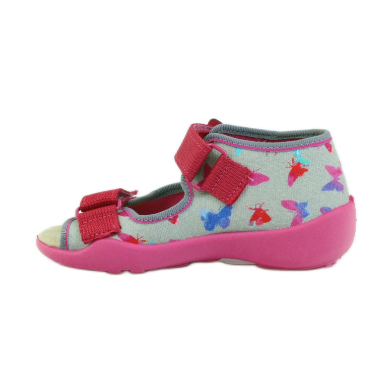 Befado 242p077 sandals with a leather insert pink grey 2