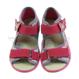 Befado 242p077 sandals with a leather insert pink grey 4