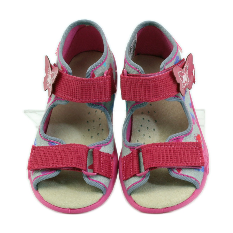 Befado 242p077 sandals with a leather insert pink grey 4