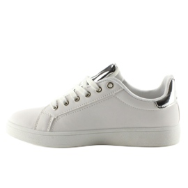 Sweet lips FB-15 WHITE / SILVER sneakers with patches 2