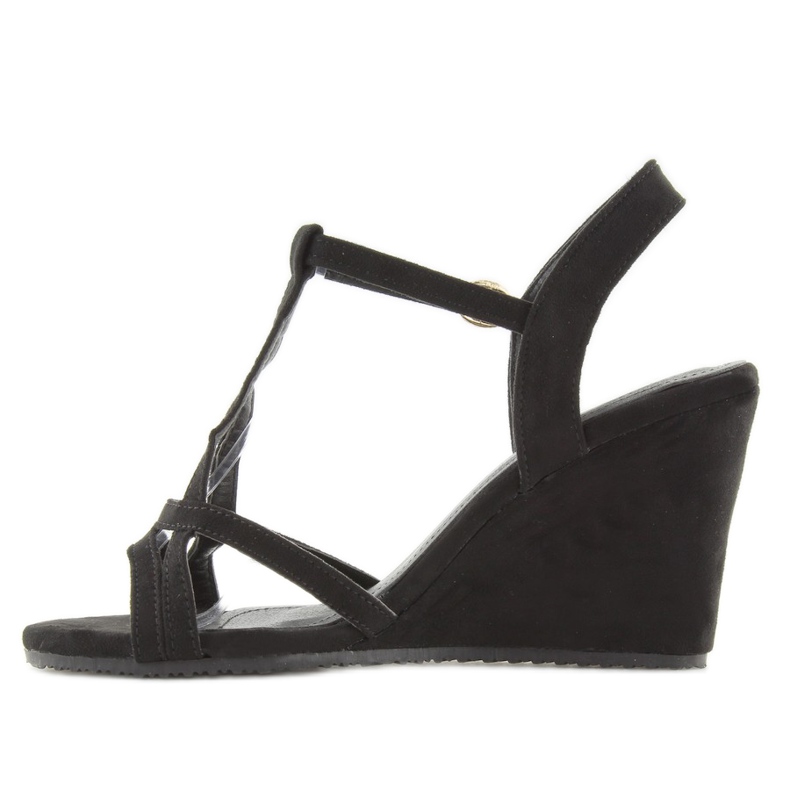 Black sandals on a wedge heel 266-7 black 2