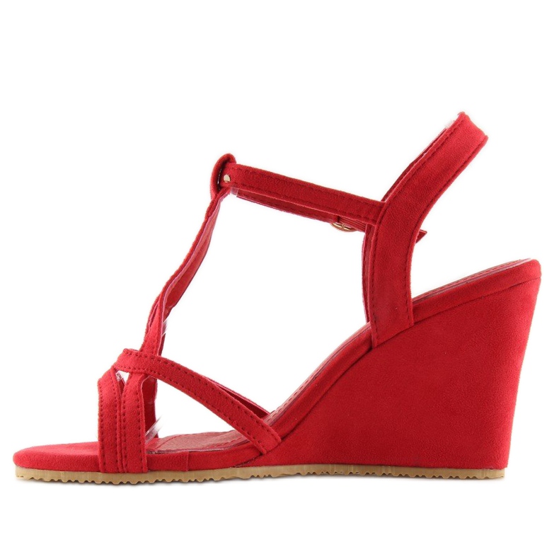 Red wedge sandals 266-7 red 2
