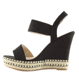 Black sandals on the wedge heel 3811-7 black 2