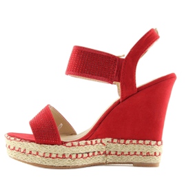 Red wedge sandals 3811-7 Red 2