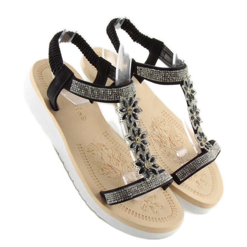 Black women's sandals WSJ-49 black 1 Black women's sandals WSJ-49 black 1